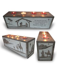 God Is With Us Advent Block W/ Tea Lights Boxed